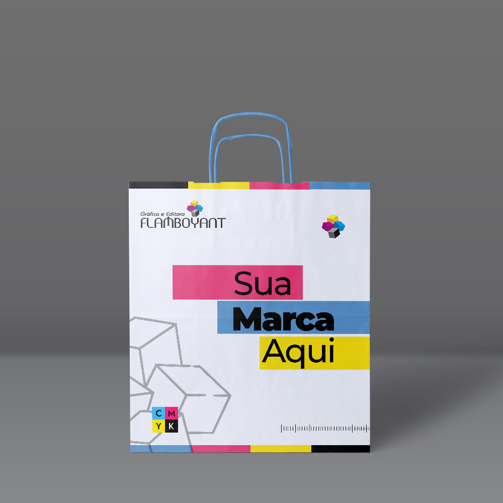 Sacola Média com alça torcida azul